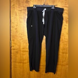 Figs Women's Black Joggers with Light Gray Drawstring